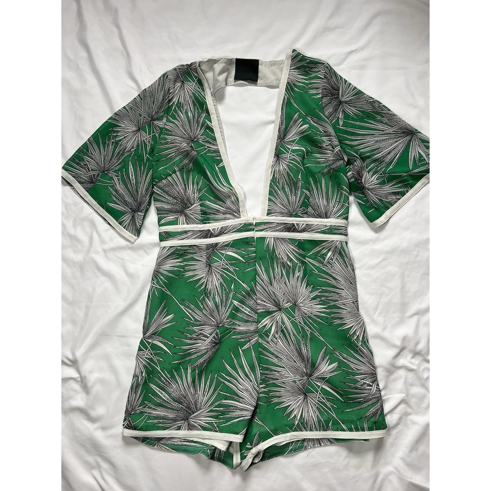 Women's Nightwalker Green Floral Jumpsuit Romper‎ Size Medium